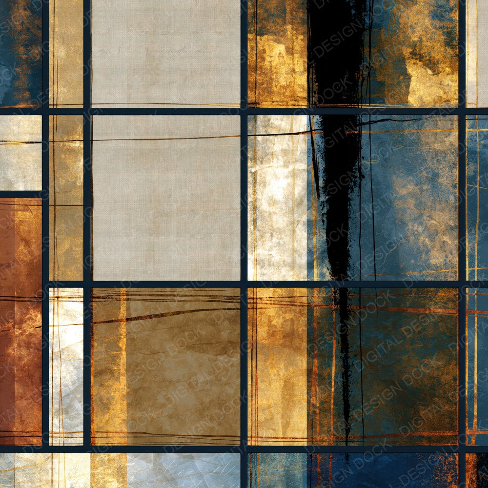 Stained Glass Linen Slate Abstract Digital Paper Pack (DDD014723)