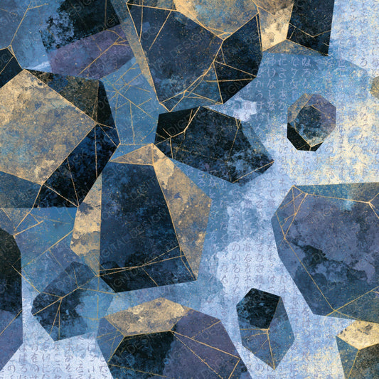 Single Egg Tempera Obsidian Shards Slate Indigo digital paper shown full size