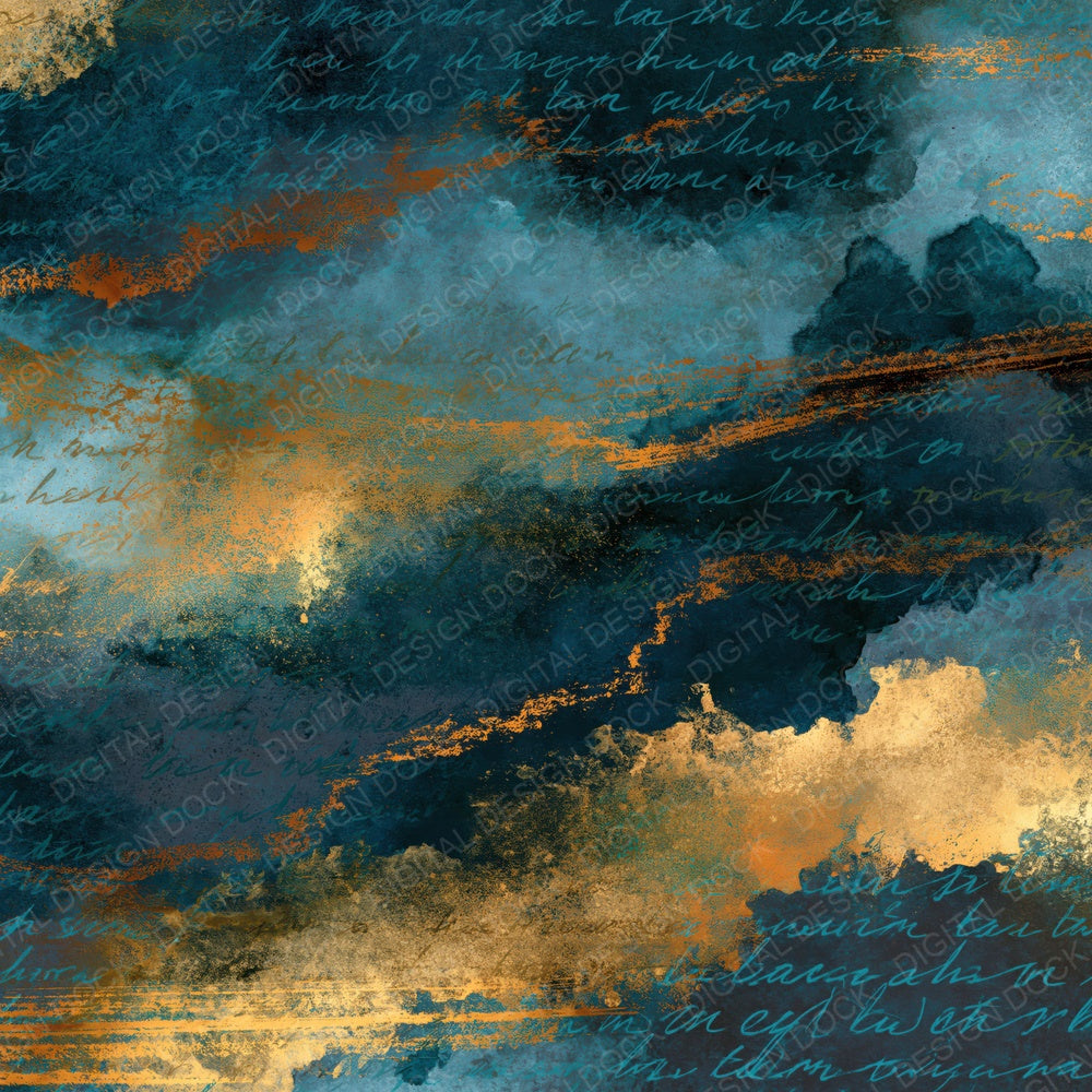 Infrared Teal Brass Charcoal Tonal Digital Paper Pack (DDD014730)