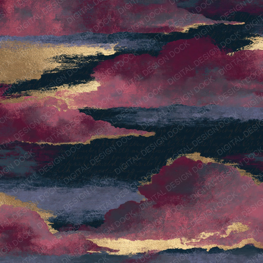 Maximalist Stratus Clouds Rose Wine Navy Digital Paper Pack (DDD014733)