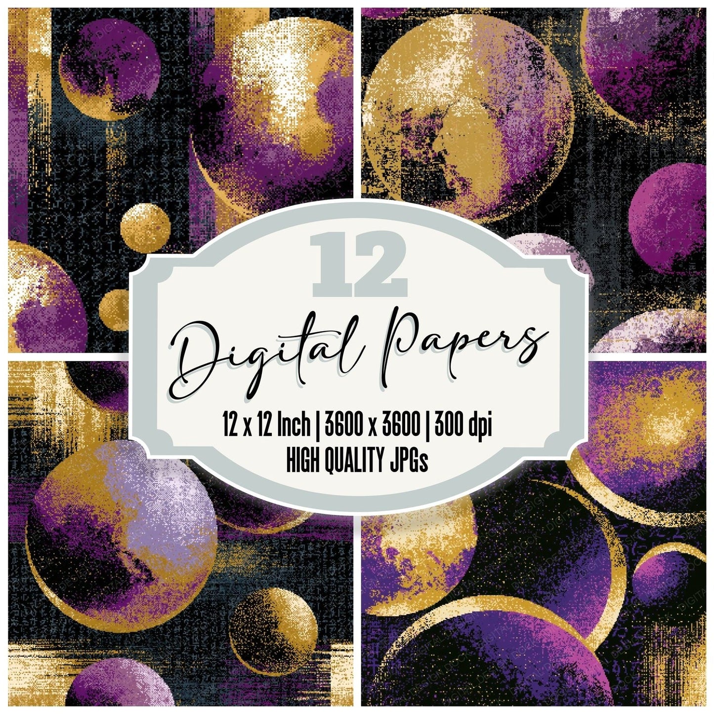 Pixel Pluto Charon Mauve Digital Paper Pack (DDD014737)