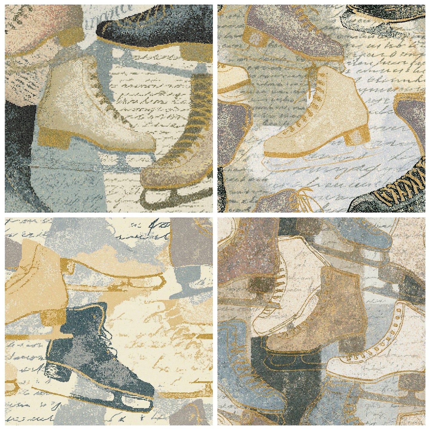 Pointillism Ice Skates Sand Biscuit Digital Paper Pack (DDD014738)
