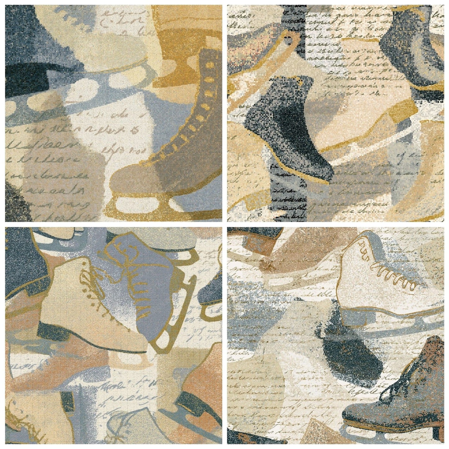 Pointillism Ice Skates Sand Biscuit Digital Paper Pack (DDD014738)