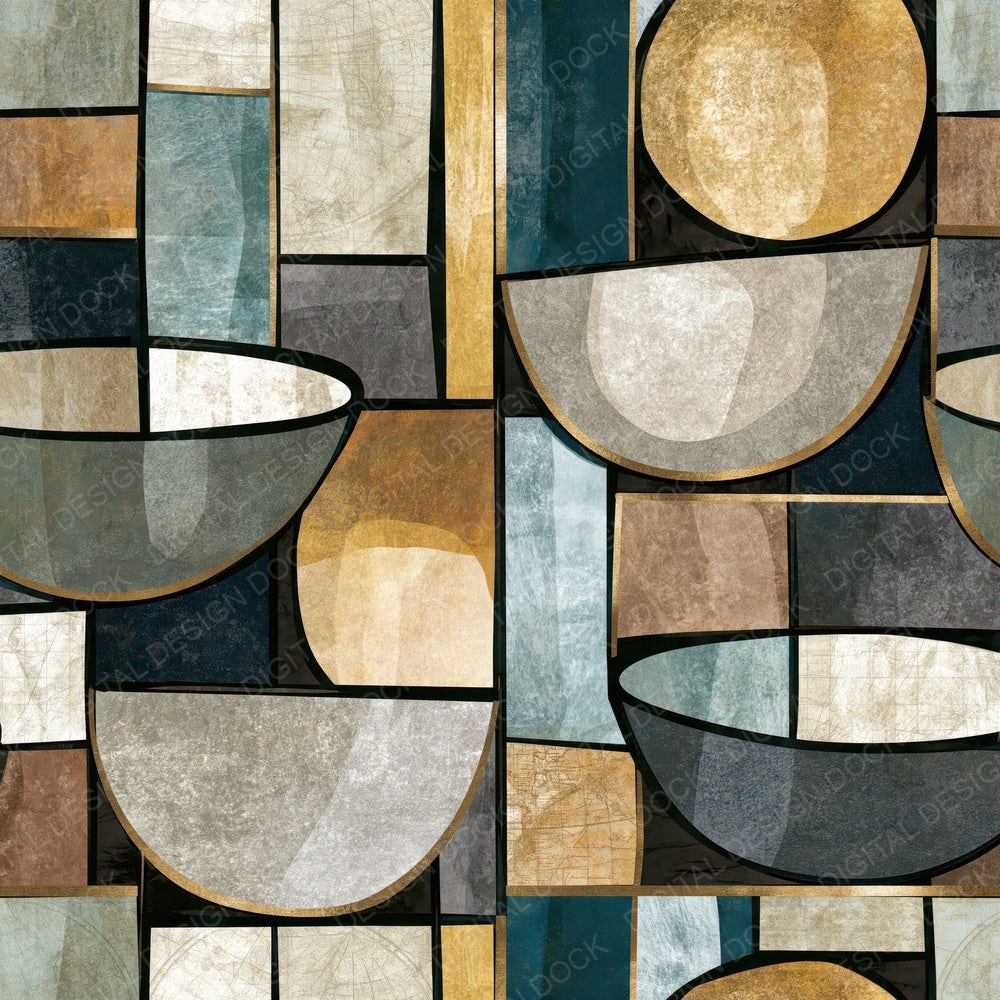Stained Glass Olive Bowls Charcoal Digital Paper Pack (DDD014740)