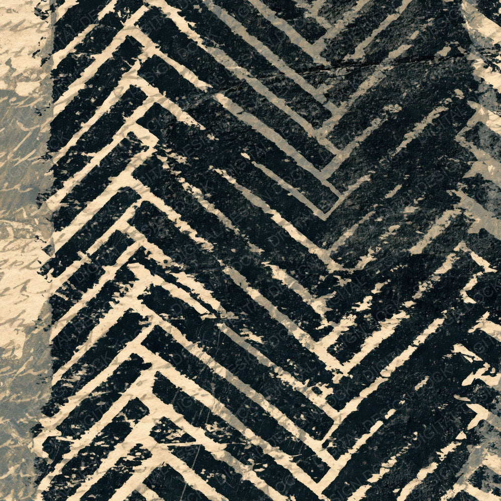 Monoprint Herringbone Weave Black Cream Digital Paper Pack (DDD014753)