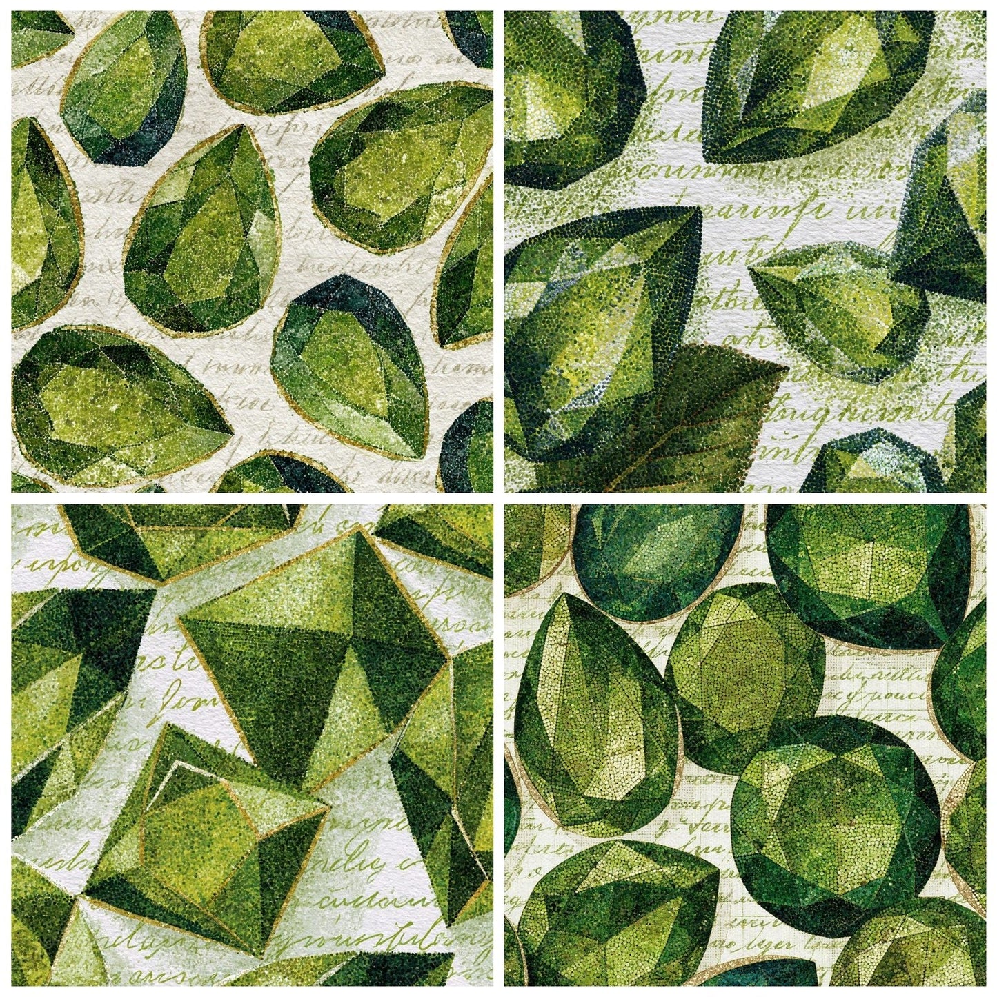 Pointillism Peridot Black Chalk Digital Paper Pack (DDD014759)