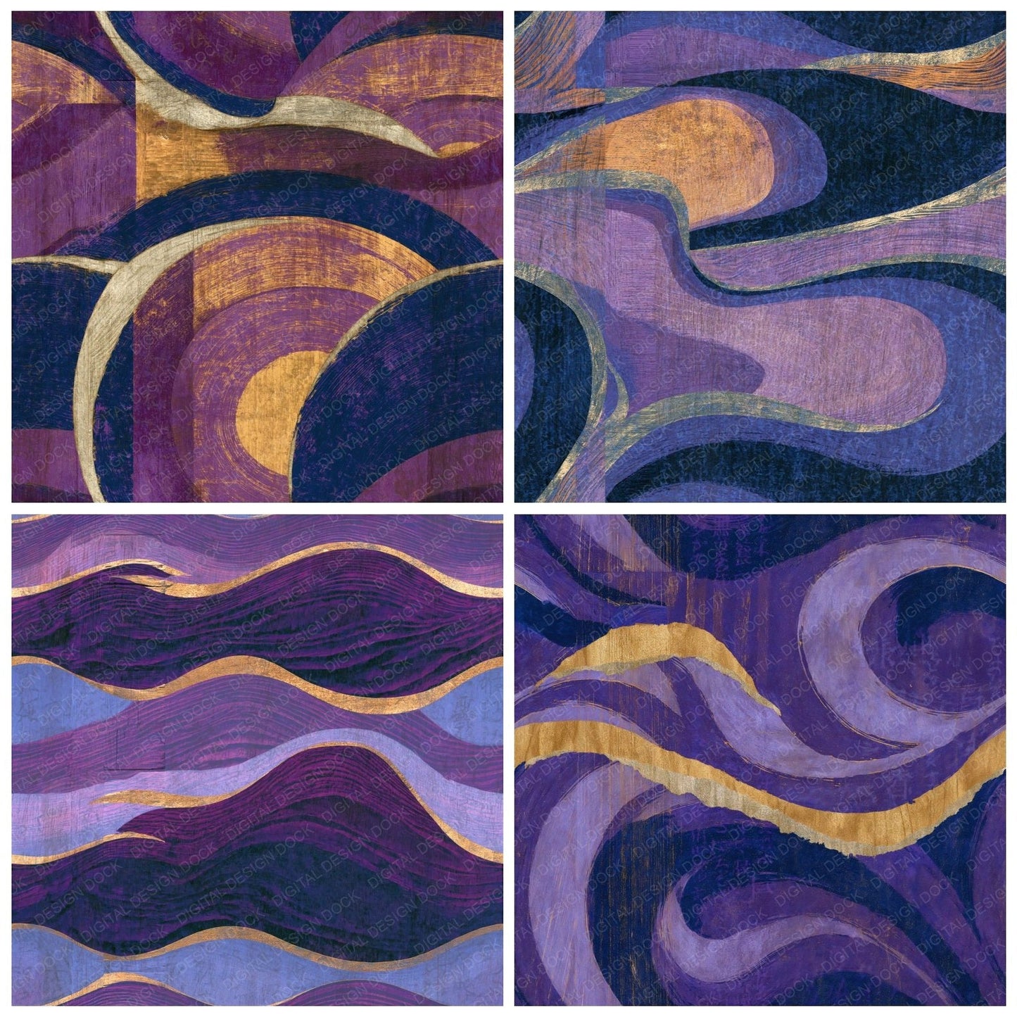 Pyrography Lavender Curves Seamless Digital Paper Pack (DDD014761)