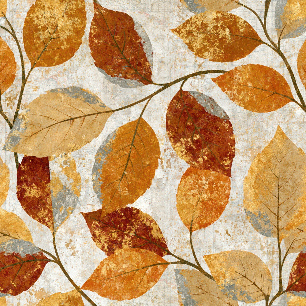 Chinoiserie Pressed Leaves Amber Bone Digital Paper Pack (DDD014768)