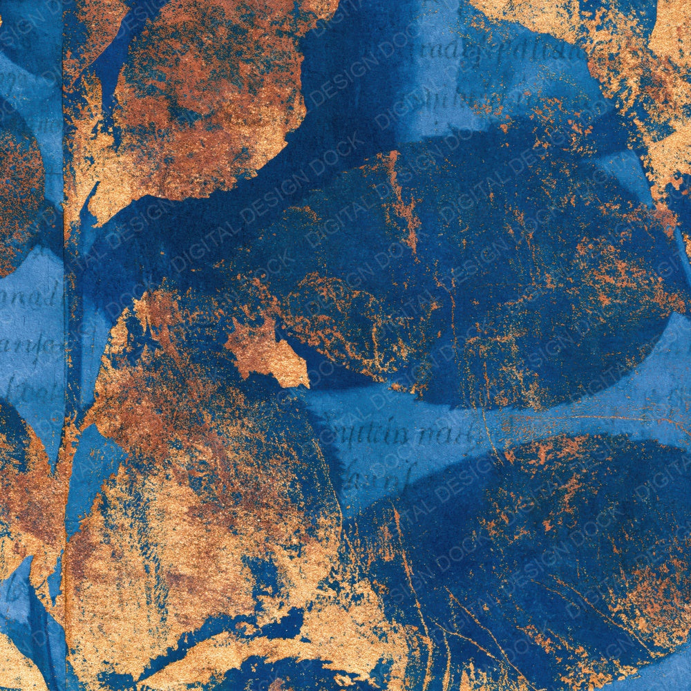 Cyanotype Rust Gold Abstract Digital Paper Pack (DDD014769)
