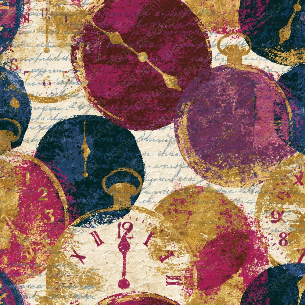 Fresco Pendulum Clocks Plum Cream Digital Paper Pack (DDD014772)
