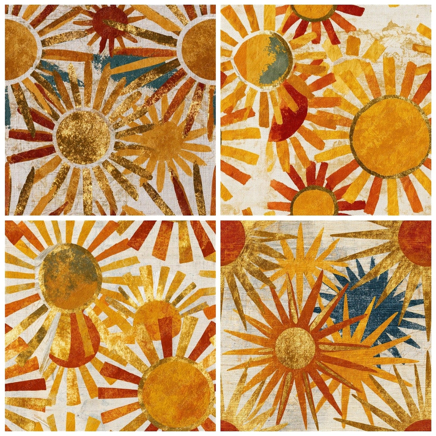 Papercut Sun Wheat Gold Seamless Digital Paper Pack (DDD014778)