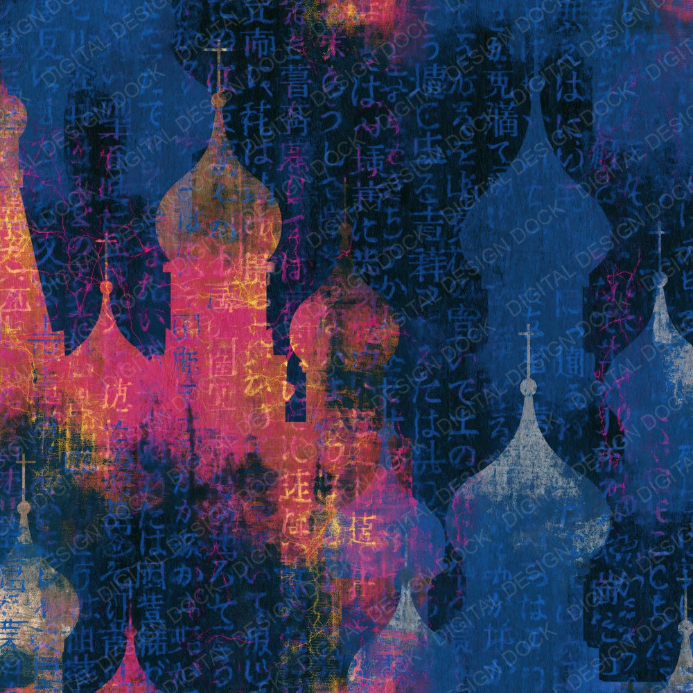 Cyanotype Kremlin Domes Navy Pink Digital Paper Pack (DDD014788)