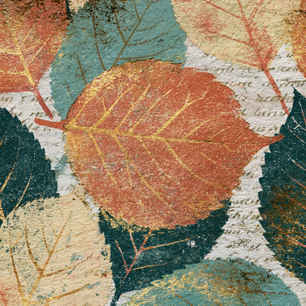 Drypoint Pressed Leaves Peach Mint Digital Paper Pack (DDD014789)