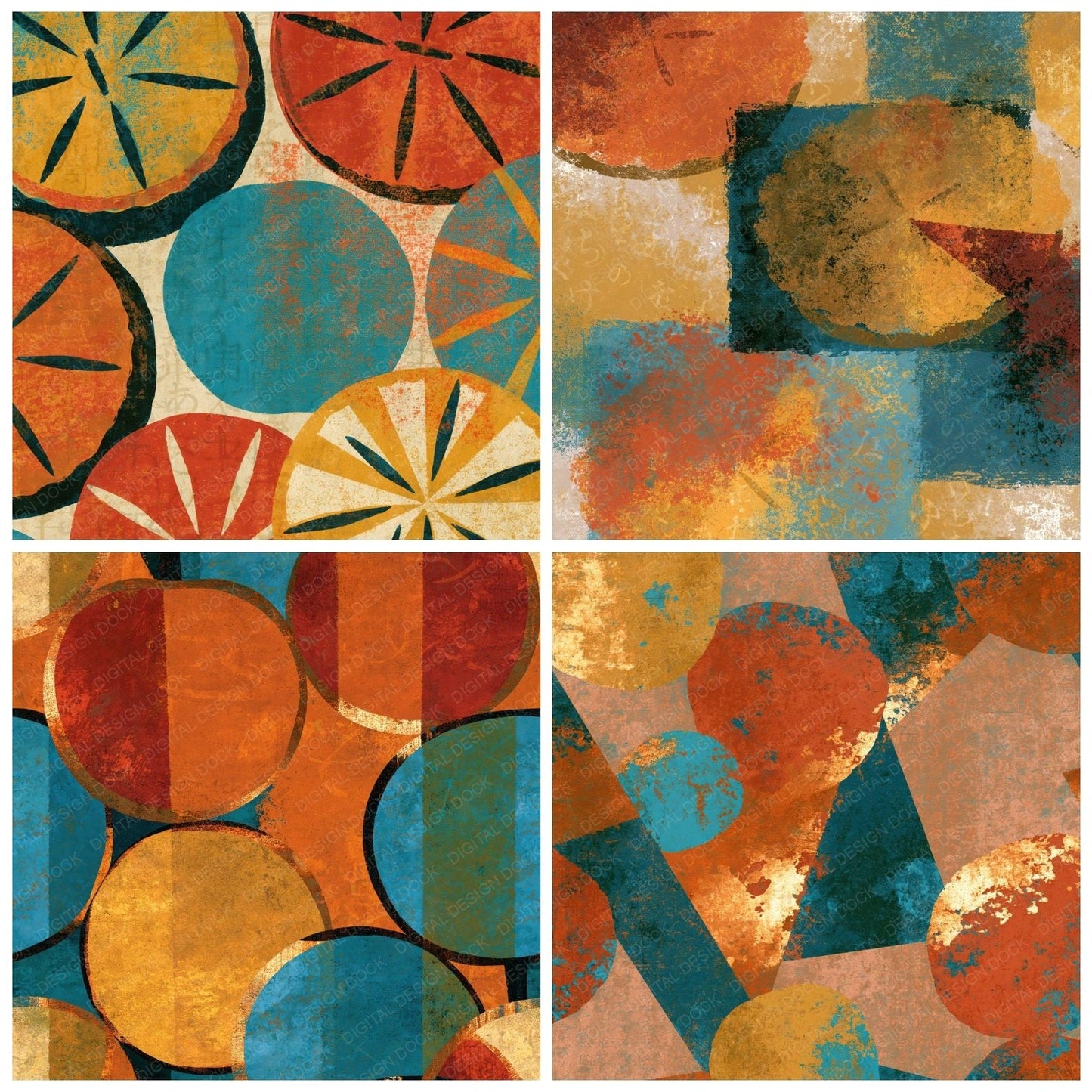 Sparse Modern Apple Pie Rust Mustard Digital Paper Pack (DDD014800)