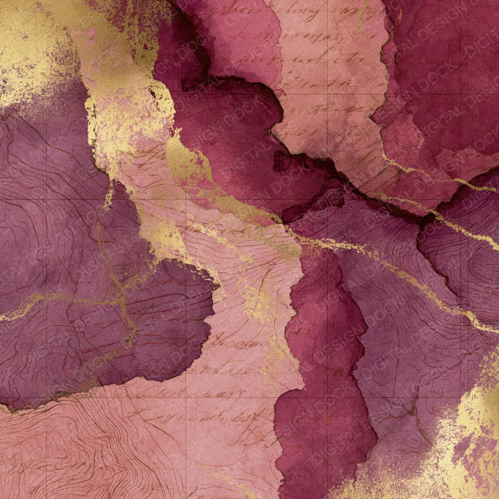 Antique Map Wine Dusty Rose Texture Digital Paper Pack (DDD014805)