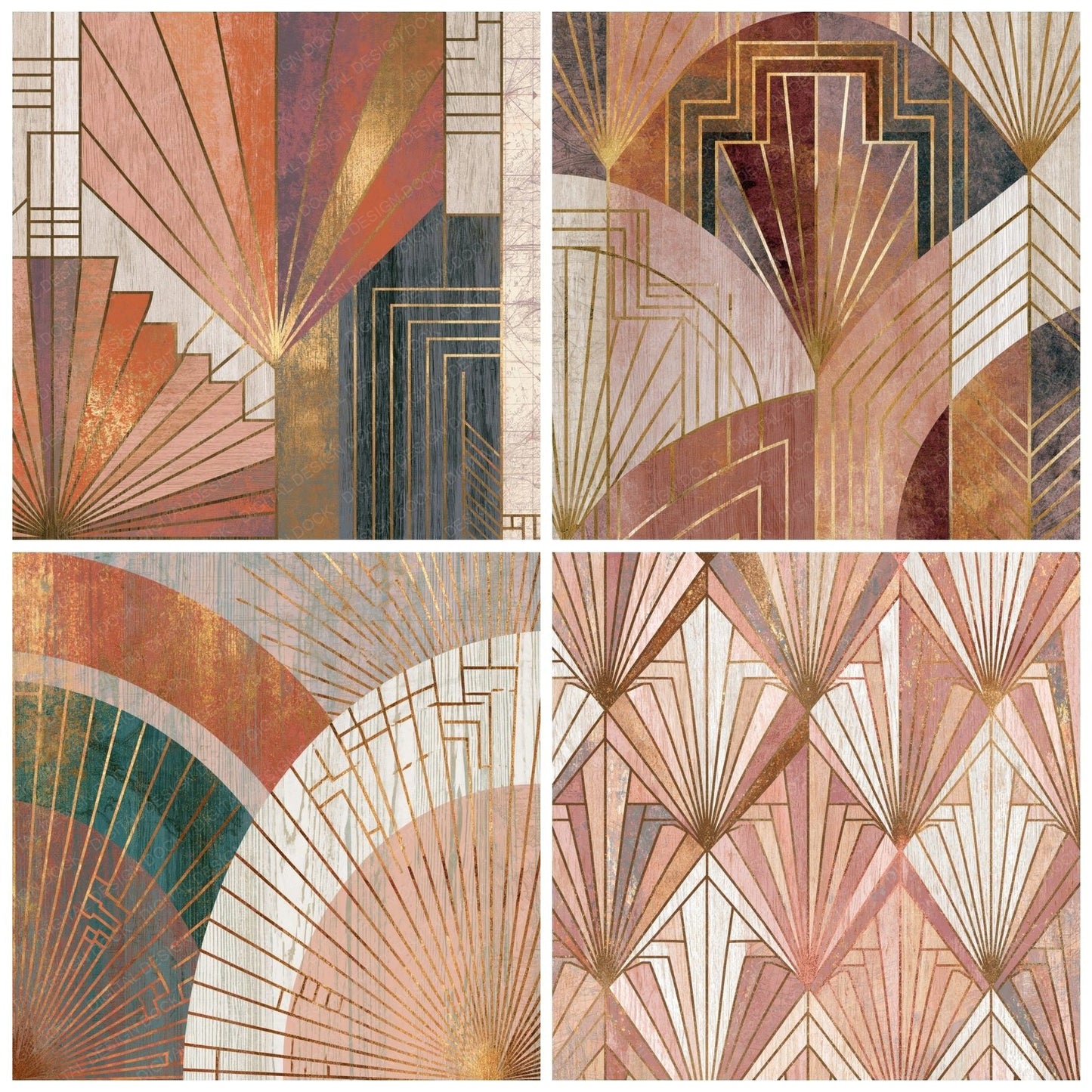 Art Deco Blush Bone Texture Digital Paper Pack (DDD014806)