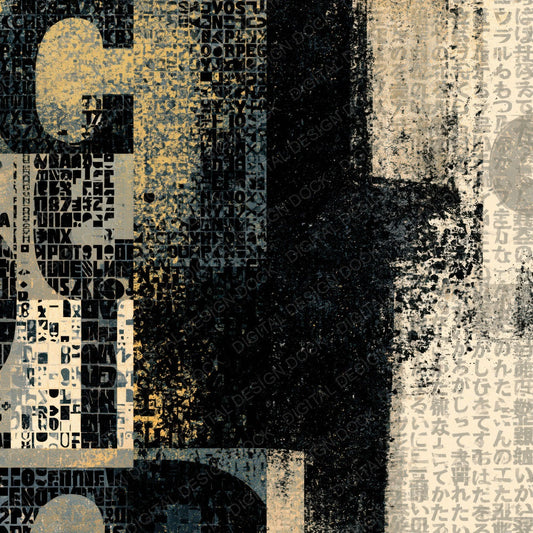 ASCII Black Cream Abstract Digital Paper Pack (DDD014809)