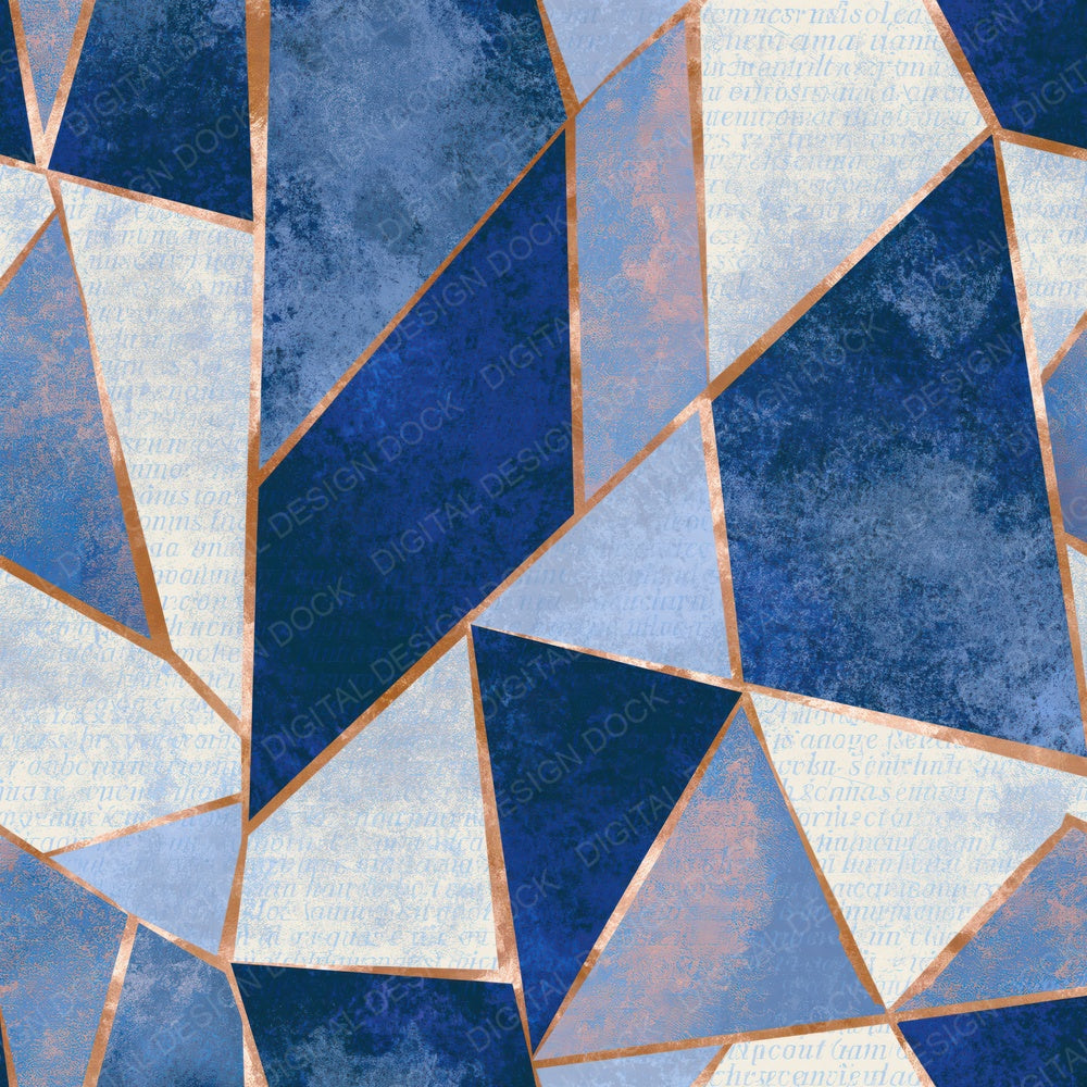 Cubist Sapphire Ivory Abstract Digital Paper Pack (DDD014811)