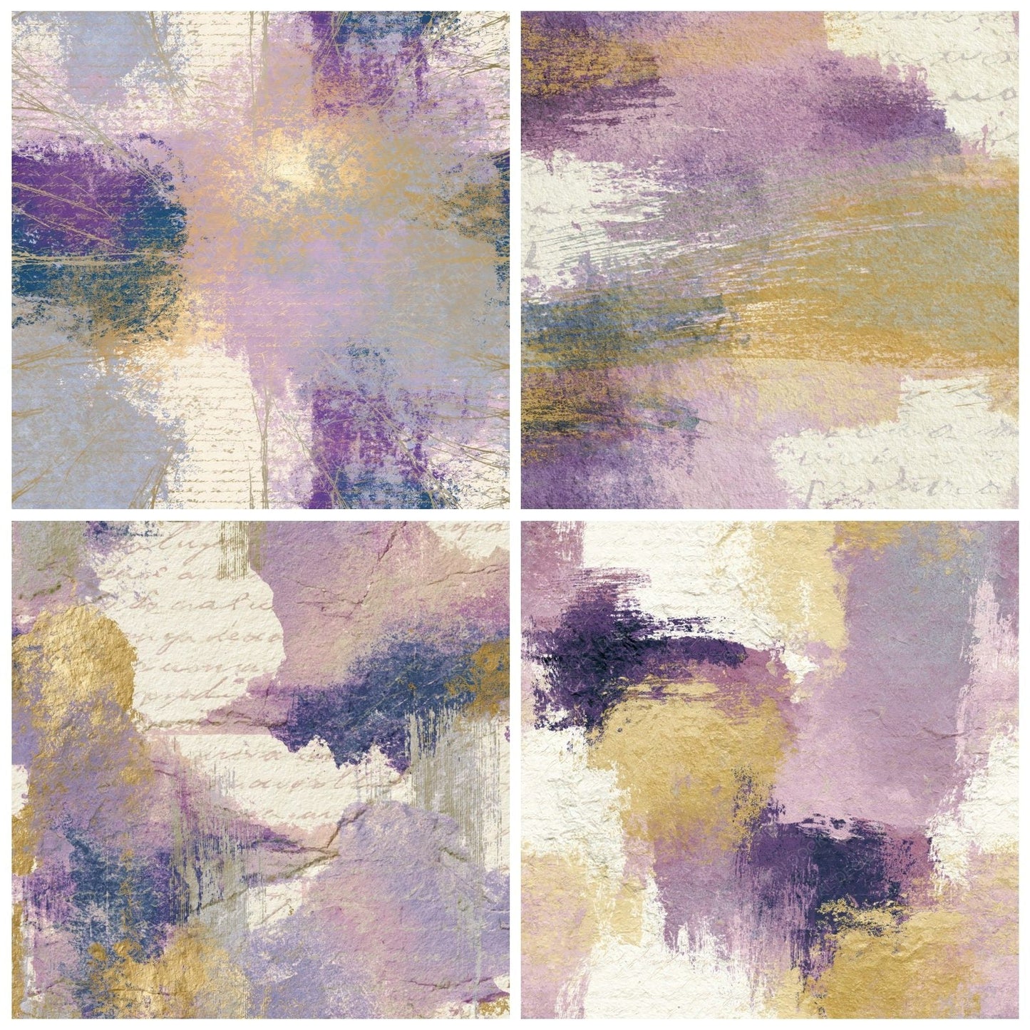 Etching Lilac Mauve Gold Tonal Digital Paper Pack (DDD014813)