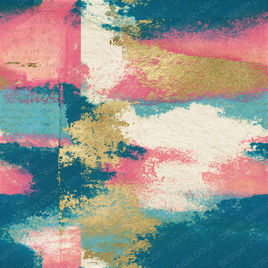 Lithograph Bubblegum Turquoise Abstract Seamless Digital Paper Pack (DDD014816)