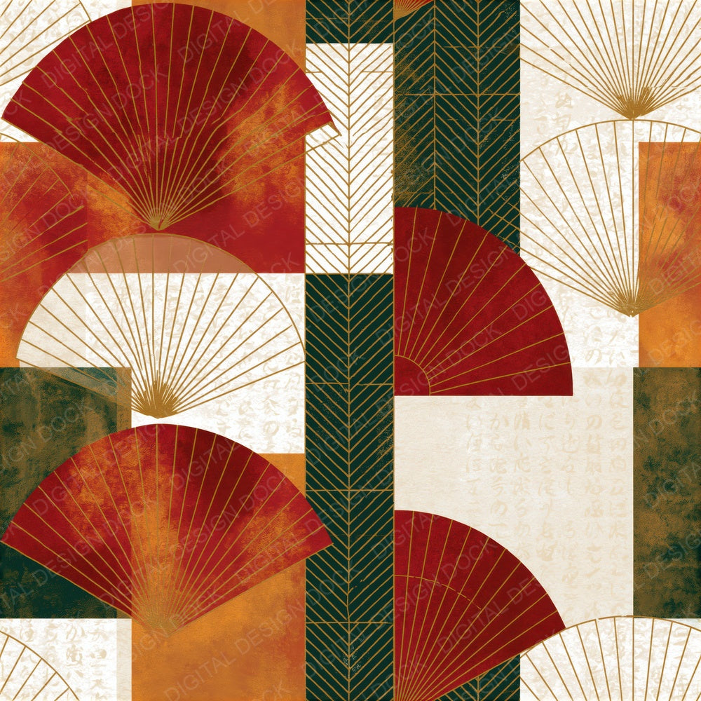 Art Deco Rust Brass Ochre Abstract Seamless Digital Paper Pack (DDD014825)
