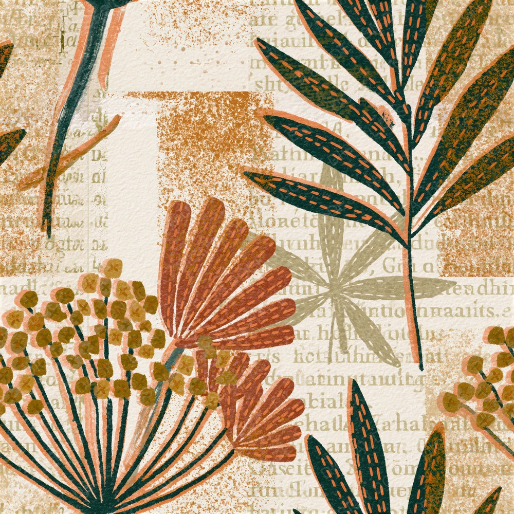 Egg Tempera Sashiko Rust Ochre Seamless Digital Paper Pack (DDD014830)