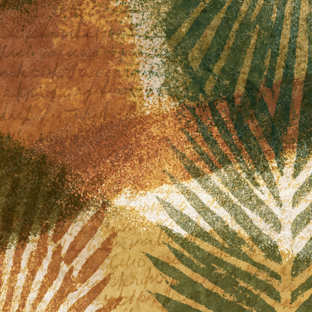 Indian Block Print Tobacco Moss Tonal Digital Paper Pack (DDD014833)
