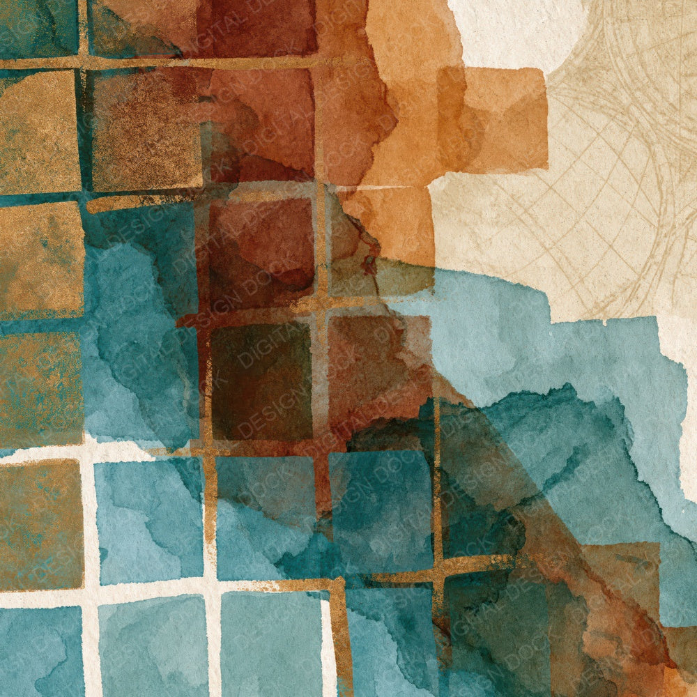 Sumi-e Rust Turquoise Tonal Digital Paper Pack (DDD014839)