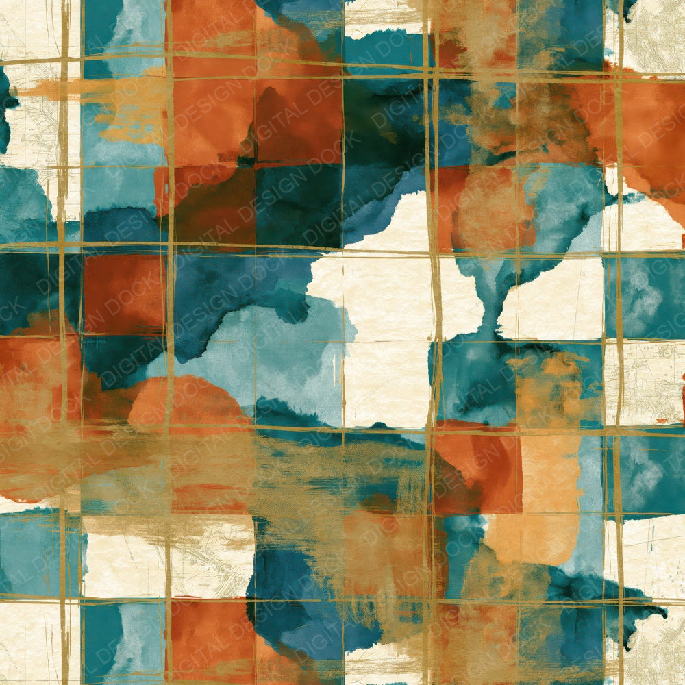 Sumi-e Rust Turquoise Tonal Digital Paper Pack (DDD014839)