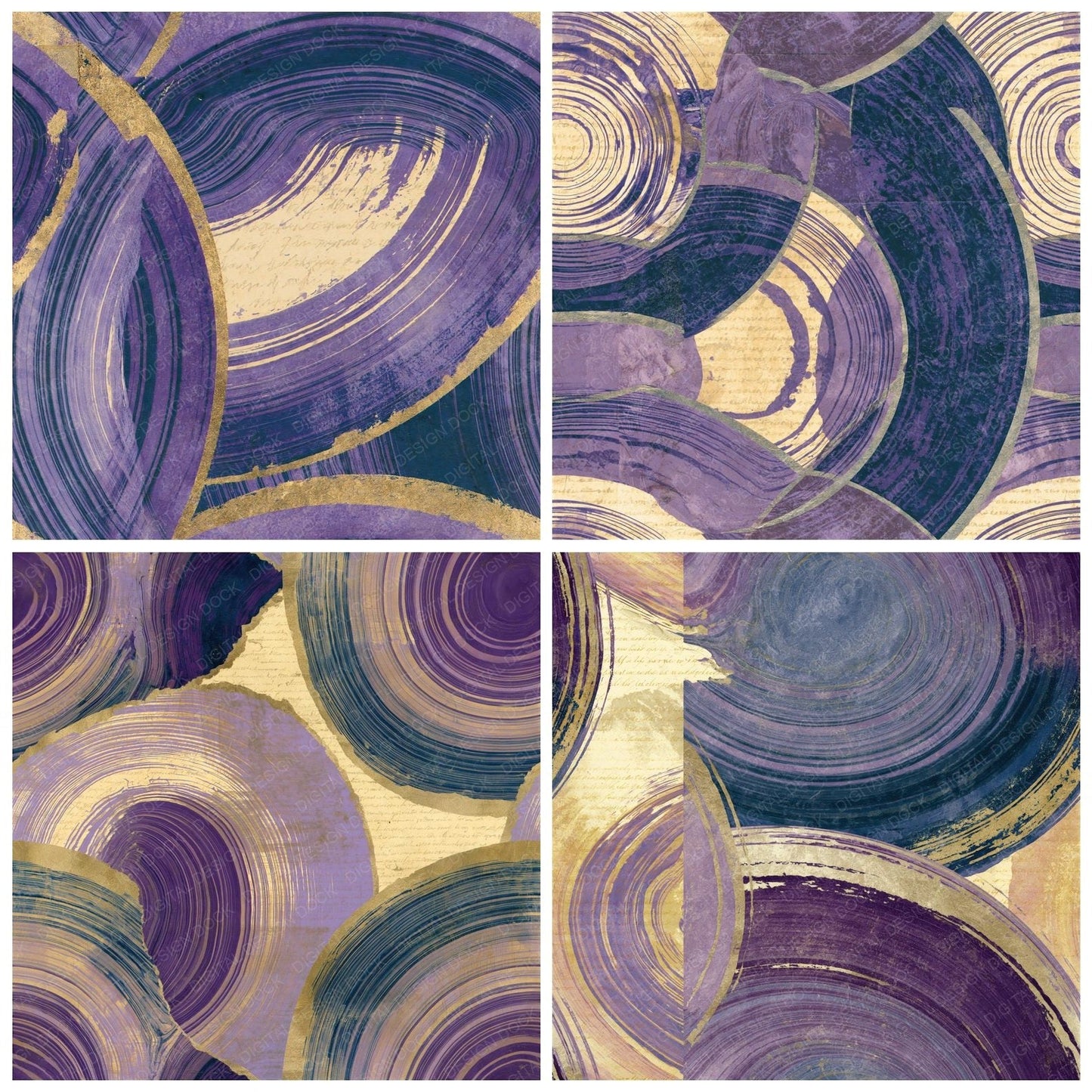 Suminagashi Event Horizon Lavender Seamless Digital Paper Pack (DDD014841)