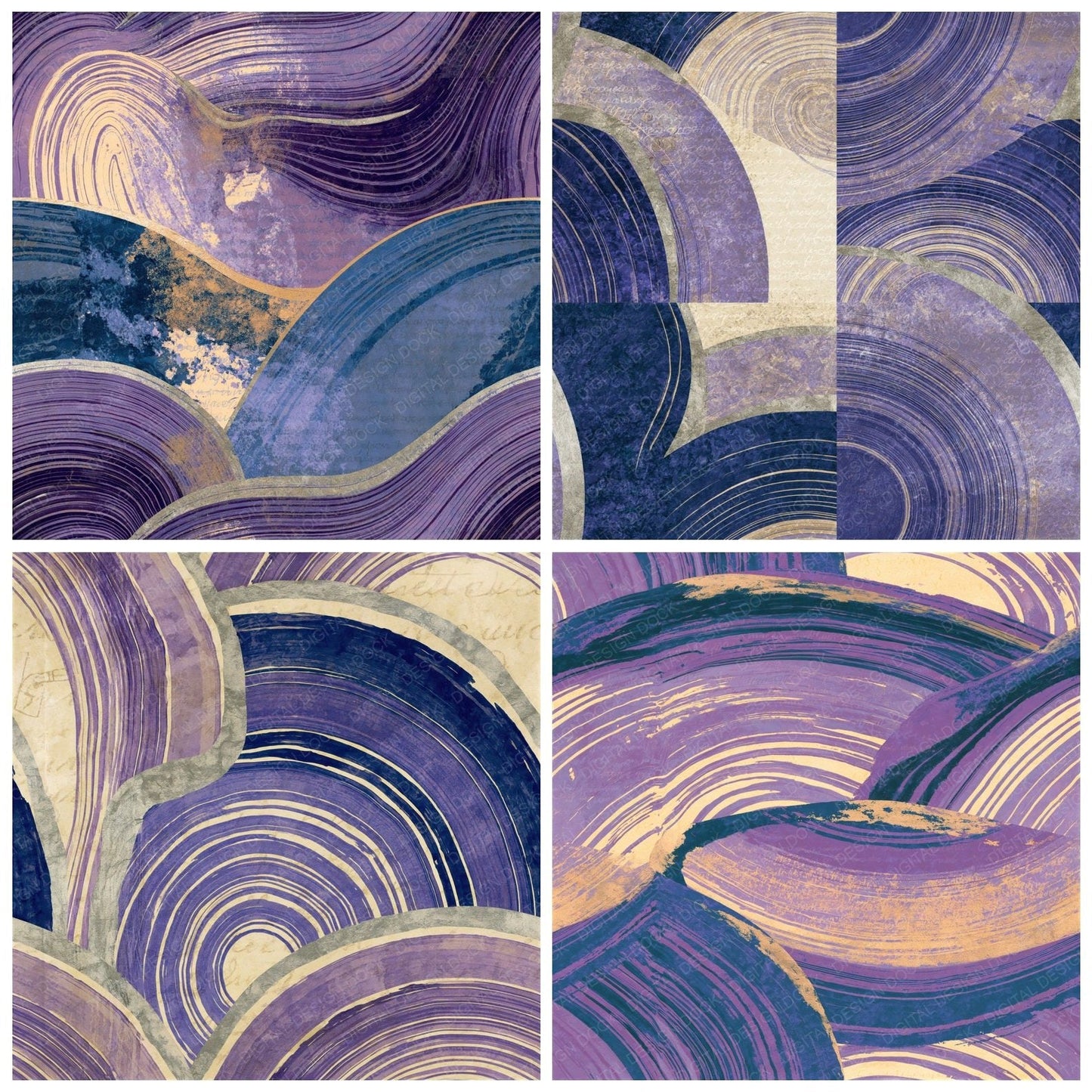 Suminagashi Event Horizon Lavender Seamless Digital Paper Pack (DDD014841)