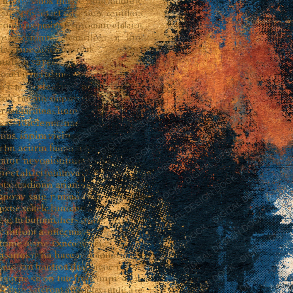 Vintage Newsprint Copper Rust Texture Digital Paper Pack (DDD014844)
