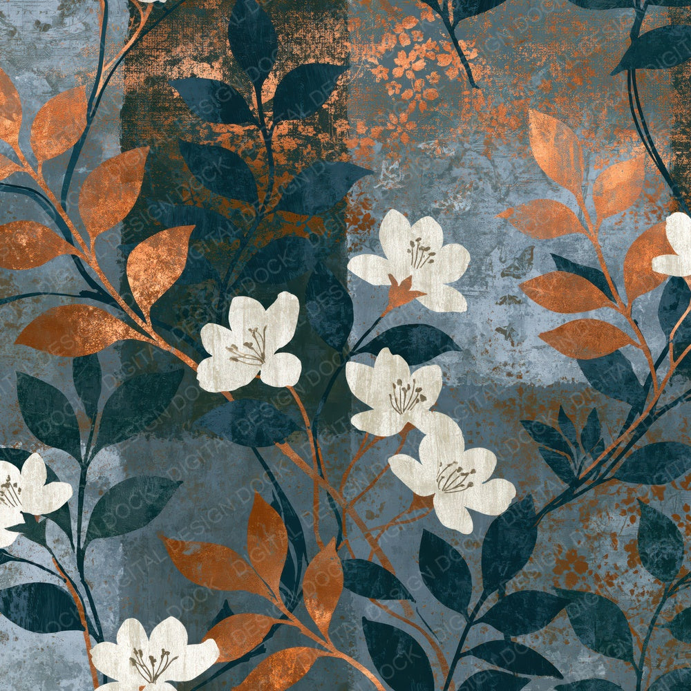 Bohemian Jasmine Slate Rust Digital Paper Pack (DDD014848)