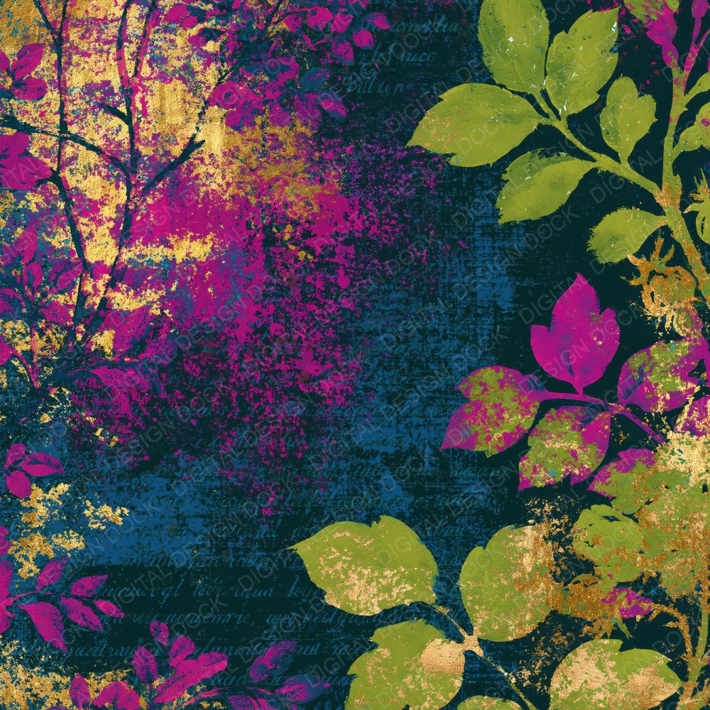 Chinoiserie Neon Magenta Abstract Digital Paper Pack (DDD014850)