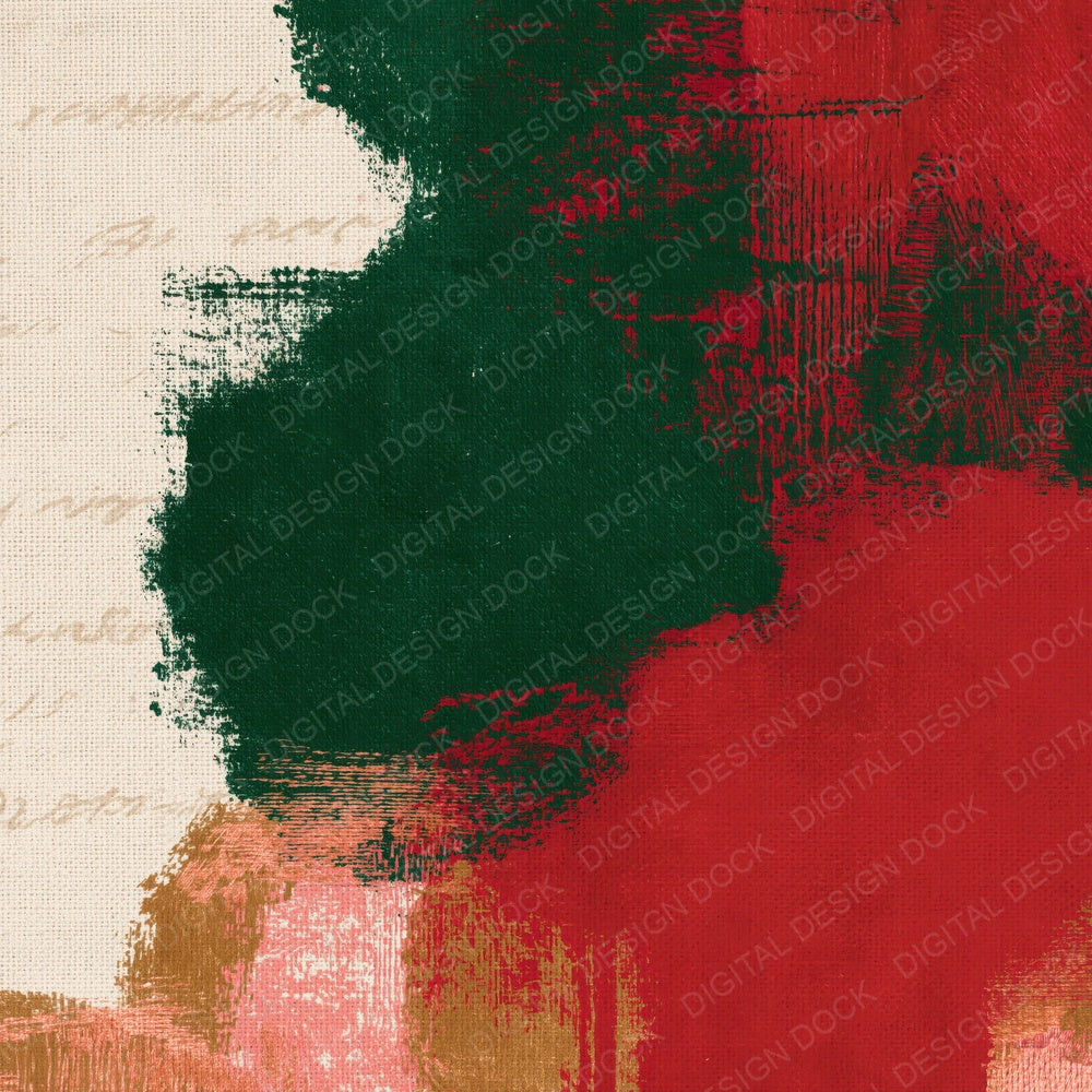 Embroidery Evergreen Red Cream Texture Digital Paper Pack (DDD014855)
