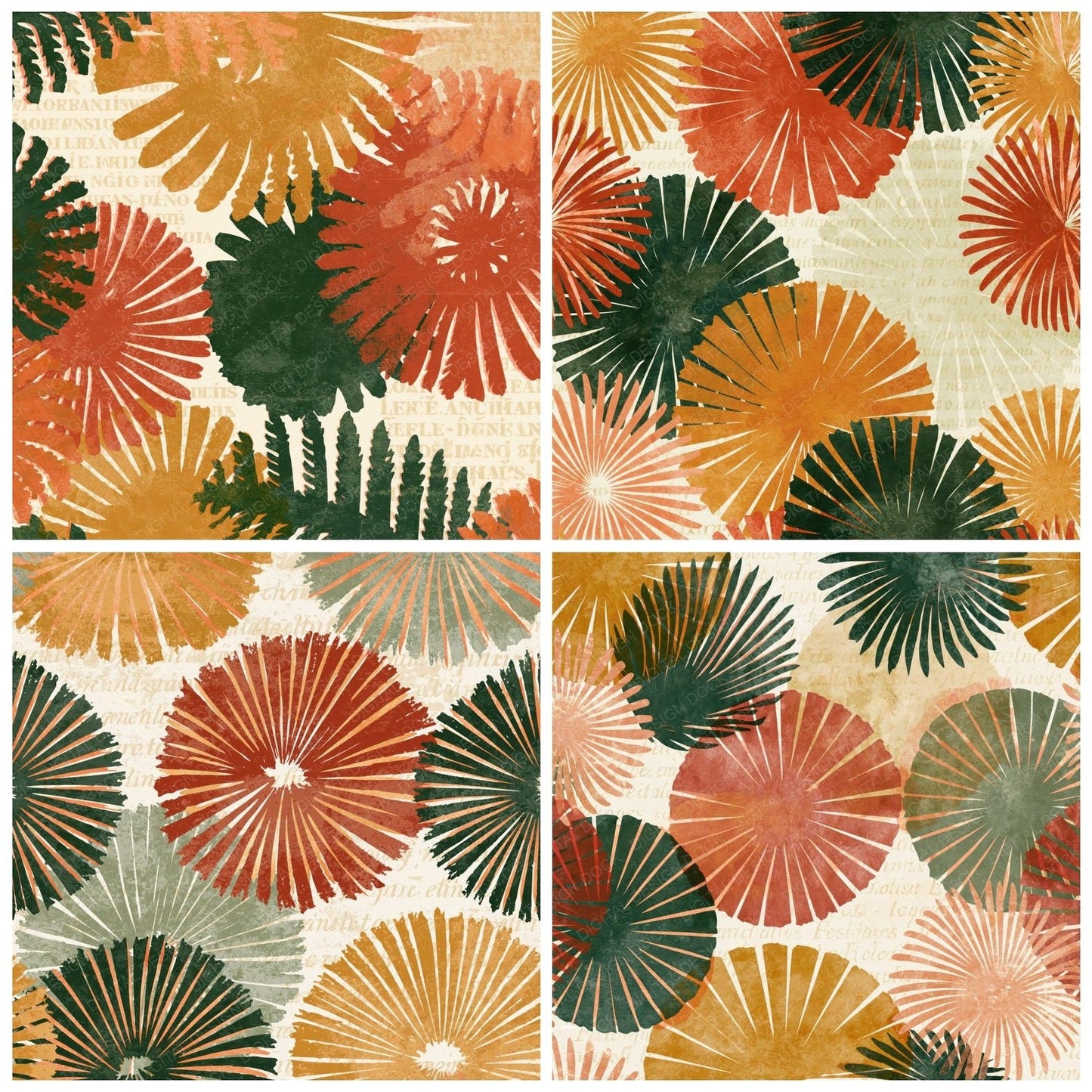 Papercut Tube Worms Rust Ochre Digital Paper Pack (DDD014859)