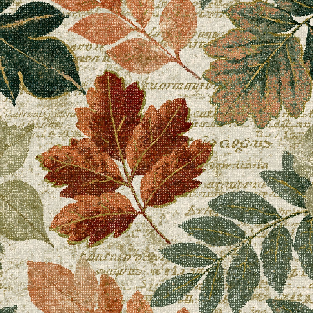 Pointillism Pressed Leaves Rust Moss Digital Paper Pack (DDD014861)
