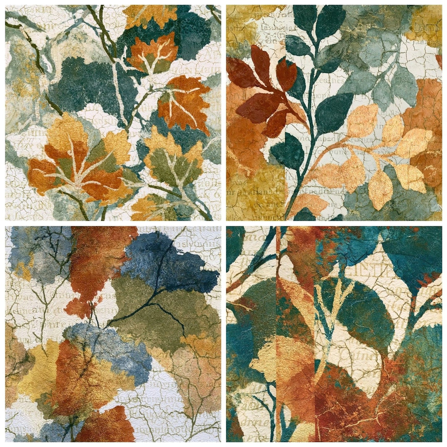 Batik Earth Rust Bone Abstract Seamless Digital Paper Pack (DDD014868)