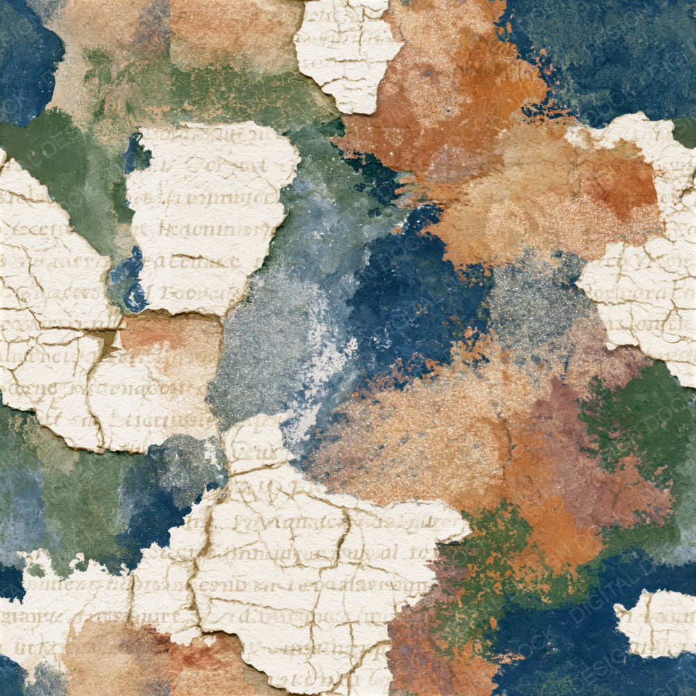 Batik Earth Rust Bone Abstract Seamless Digital Paper Pack (DDD014868)