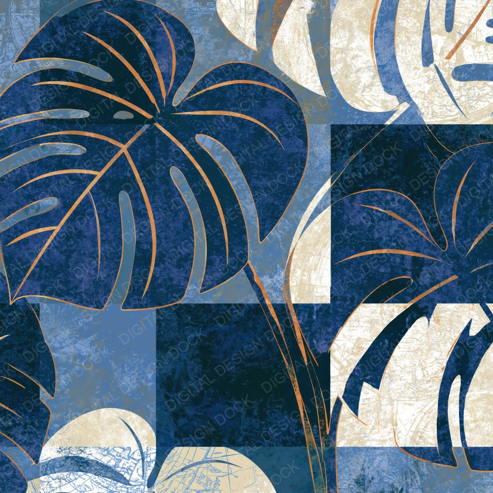 Bauhaus Philodendron Indigo Ivory Digital Paper Pack (DDD014871)