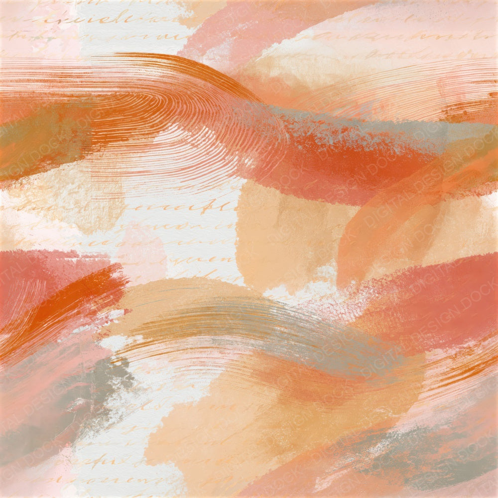 Egg Tempera Brushmarks Apricot Rose Seamless Digital Paper Pack (DDD014872)