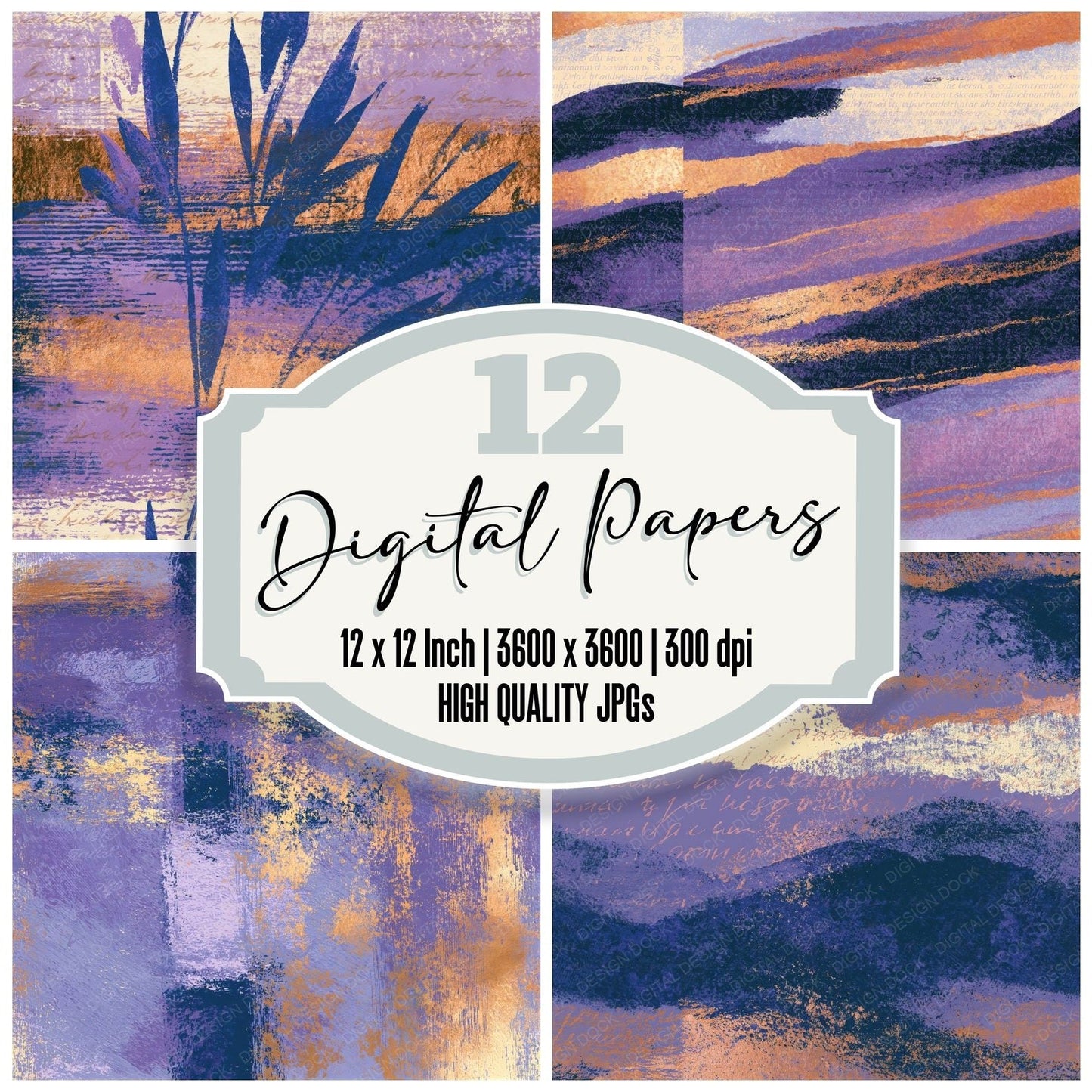 Egg Tempera Lavender Cream Tonal Seamless Digital Paper Pack (DDD014873)