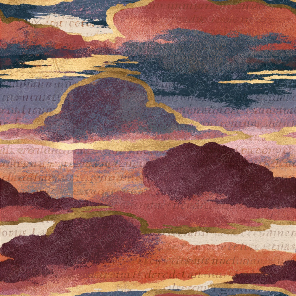 Minimal Horizon Storms Wine Rose Seamless Digital Paper Pack (DDD014877)