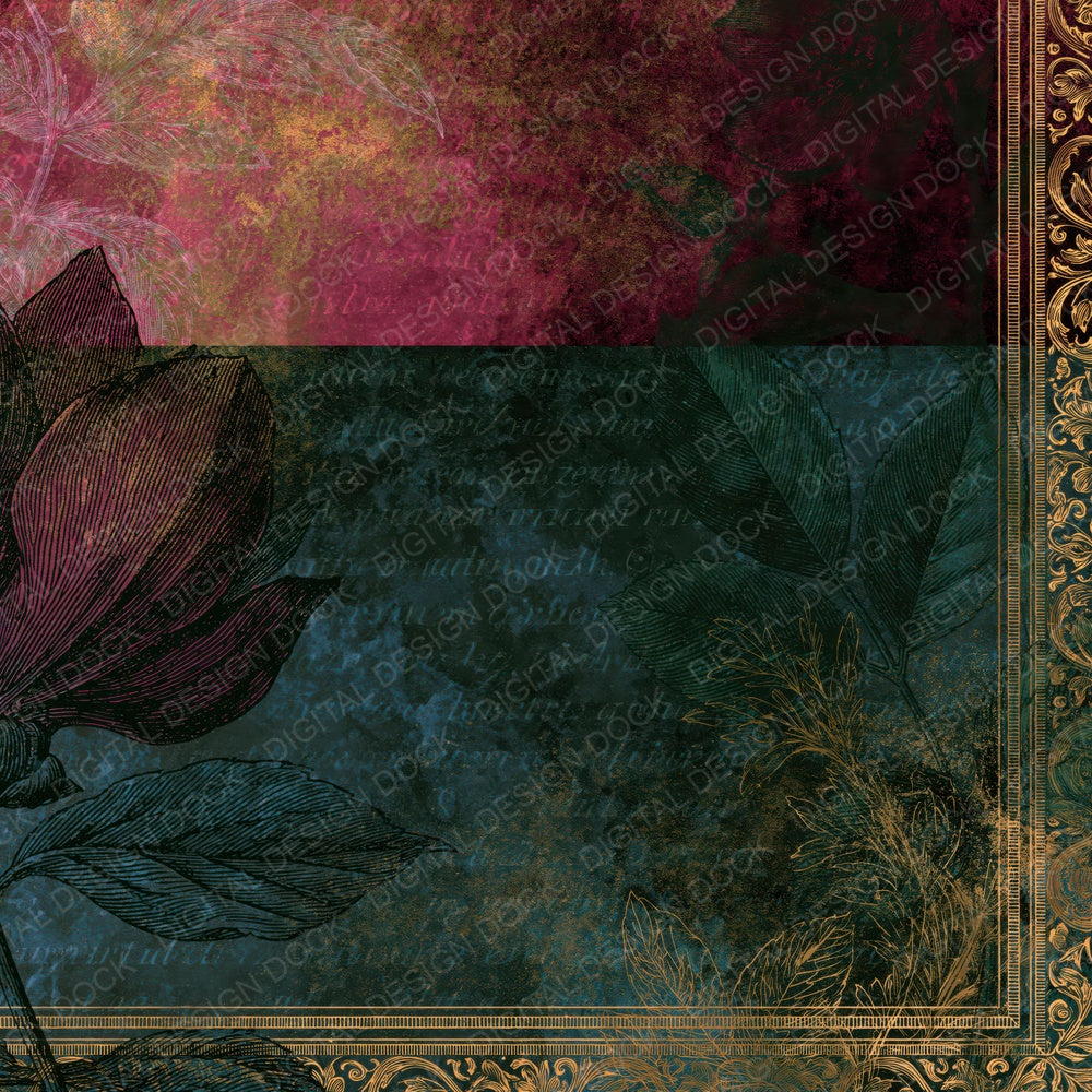 Victorian Cranberry Forest Texture Digital Paper Pack (DDD014884)