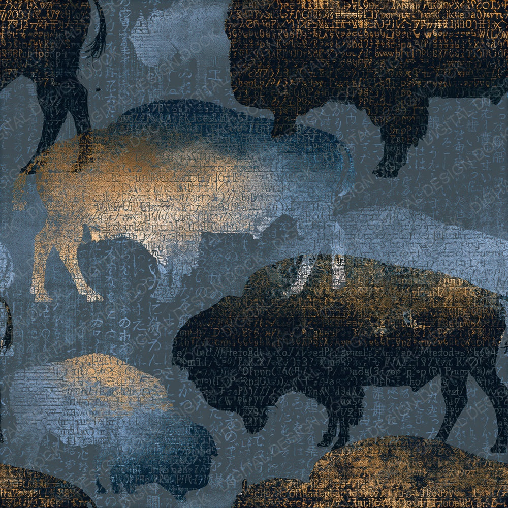 ASCII Buffalo Silver Grey Seamless Digital Paper Pack (DDD014886)