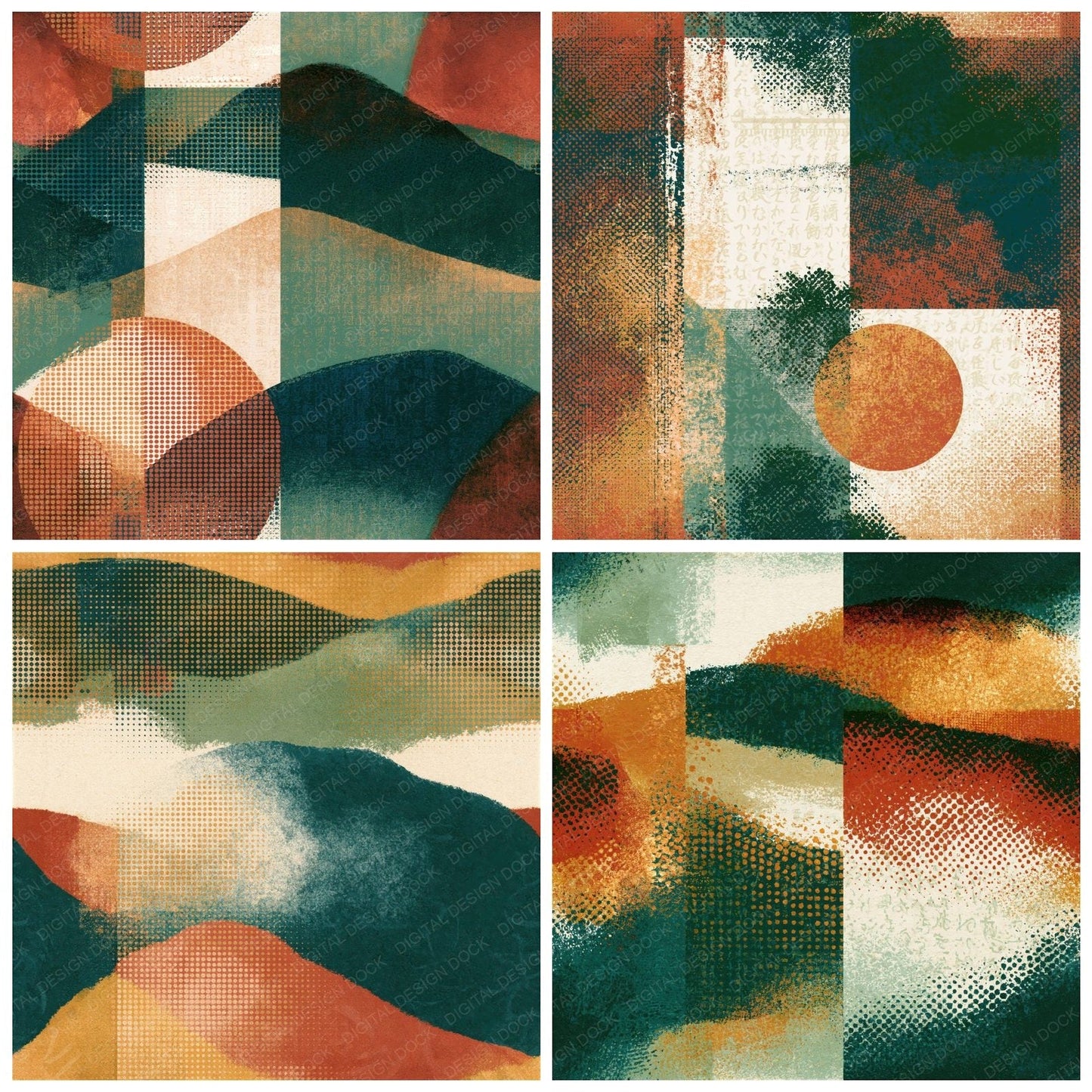 Halftone Adobe Sage Tonal Seamless Digital Paper Pack (DDD014890)