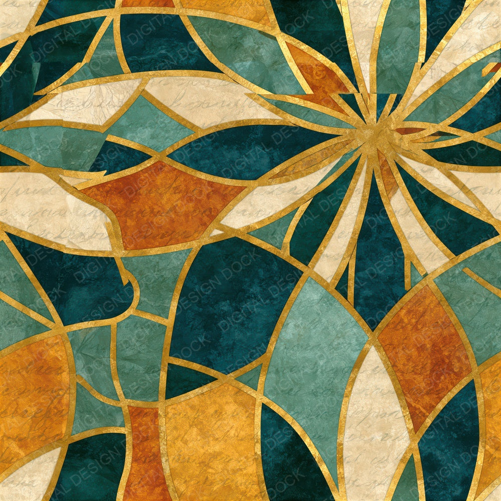 Mandala Amber Sage Parchment Abstract Seamless Digital Paper Pack (DDD014895)
