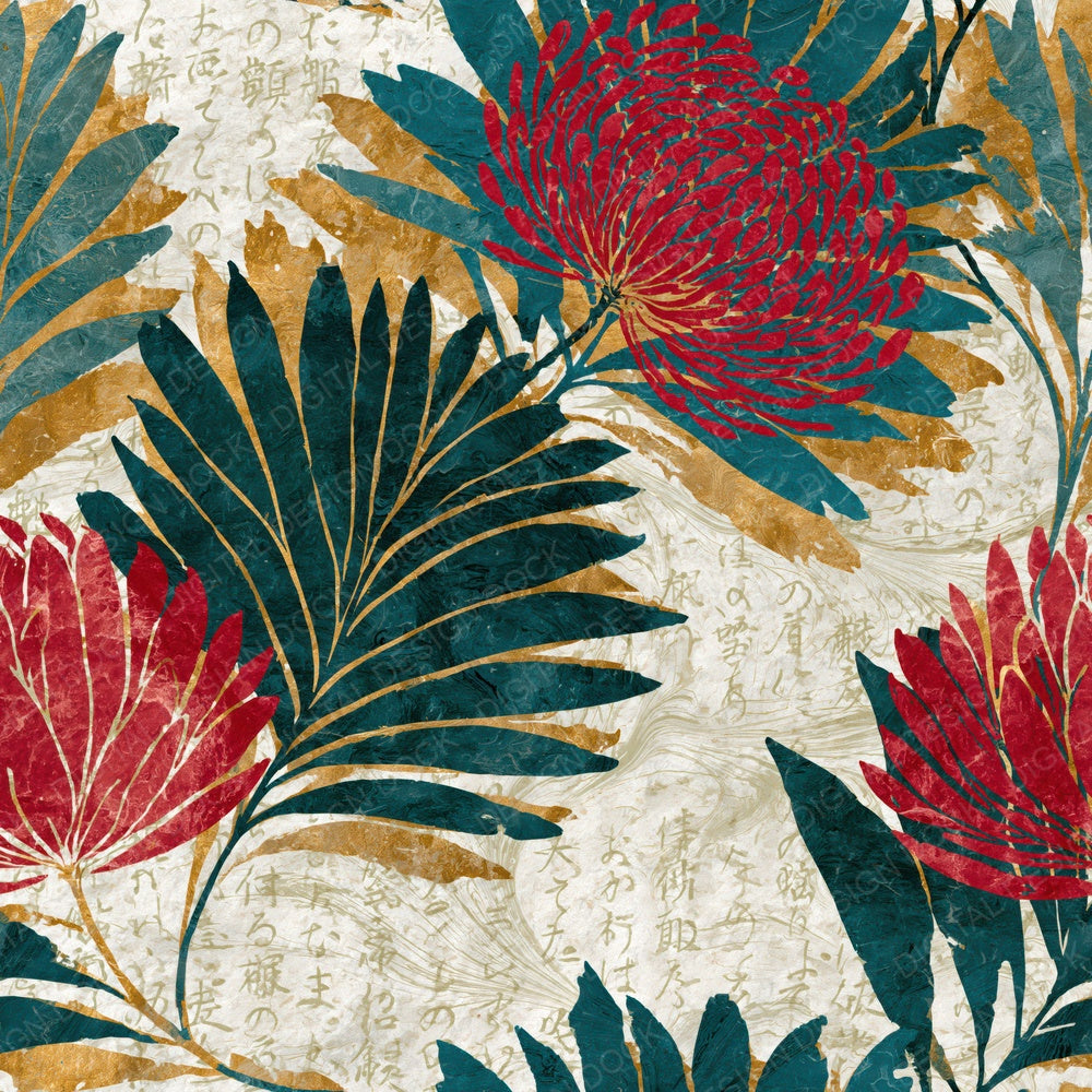 Paper Marbling Banksia Jade Garnet Digital Paper Pack (DDD014897)