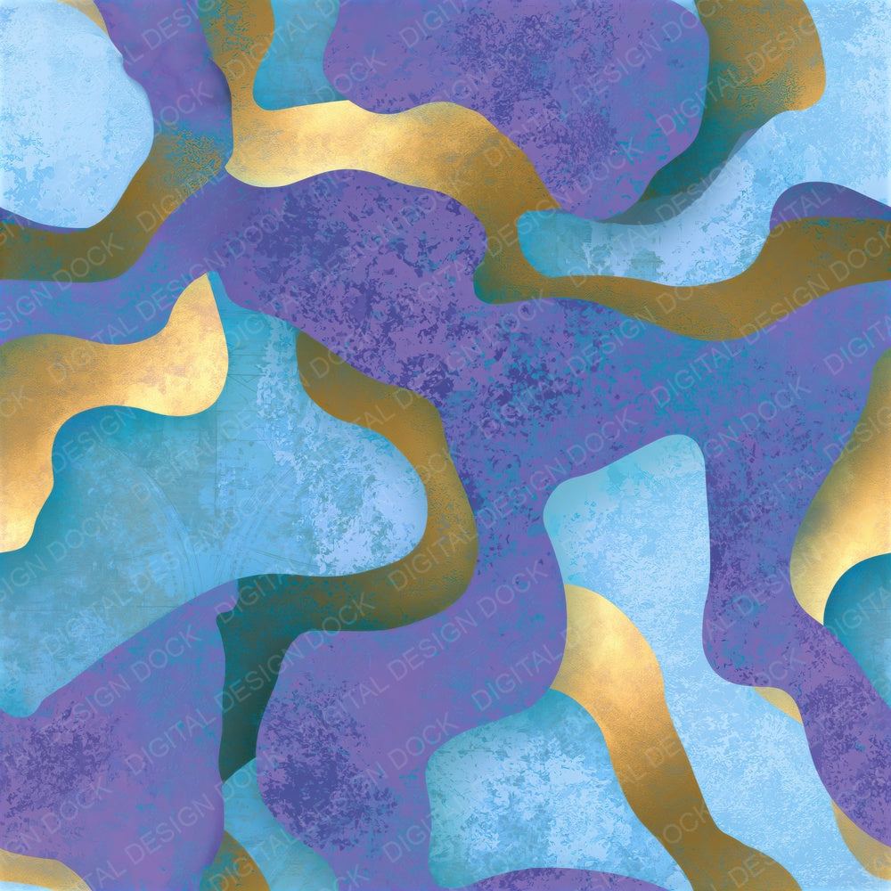 Papercut Cyan Violet Abstract Seamless Digital Paper Pack (DDD014898)