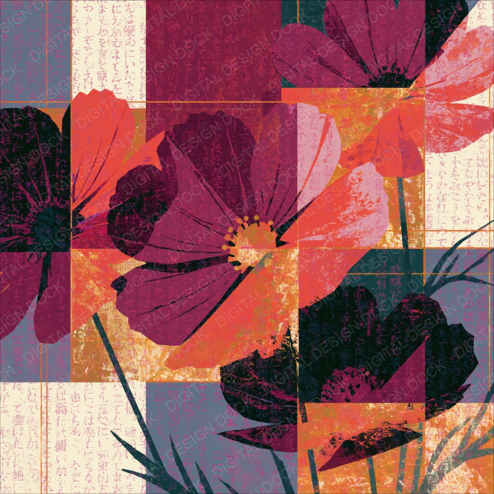 Constructivist Cosmos Raspberry Plum Digital Paper Pack (DDD014908)